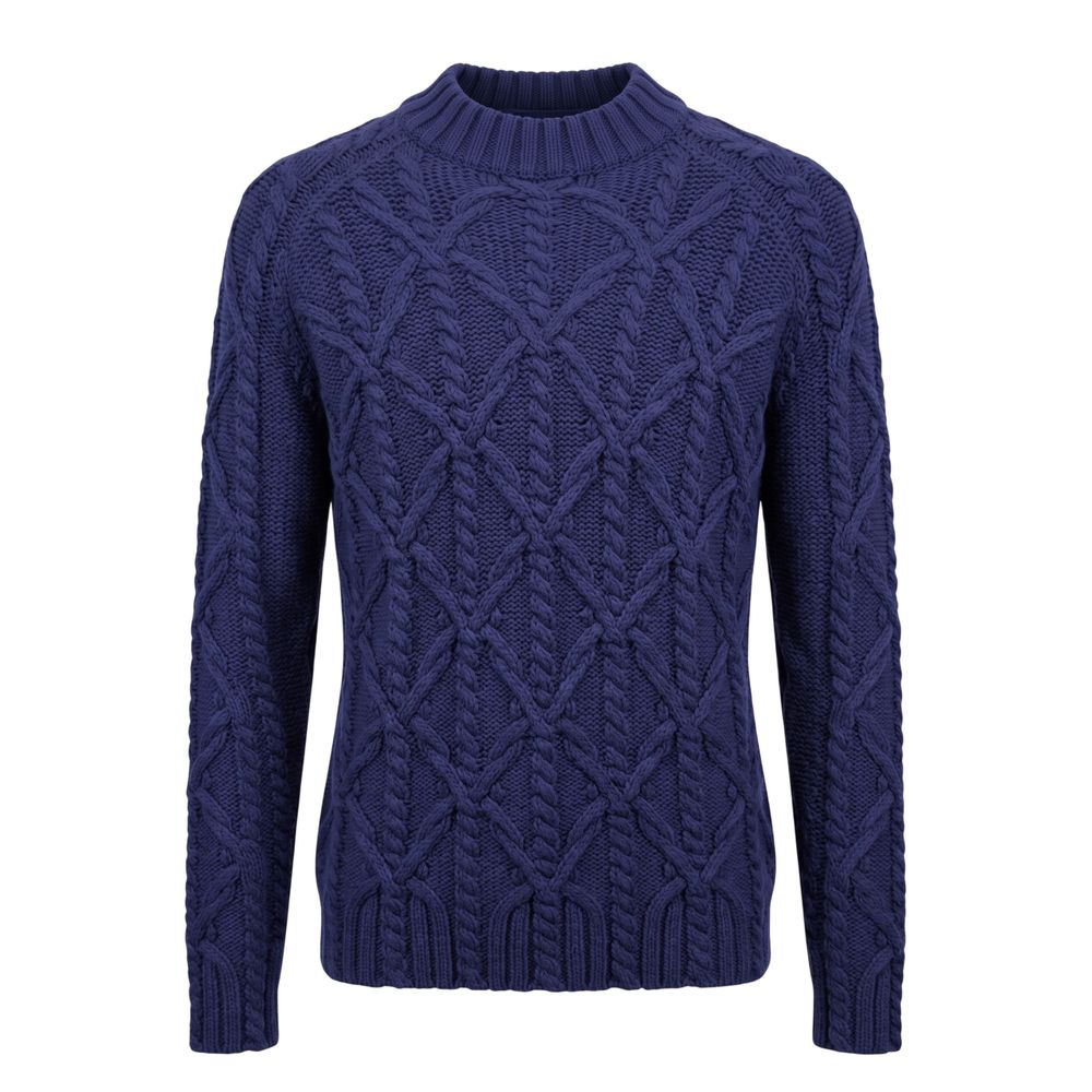 Malo Blue Cotton Men Sweater