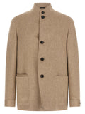 ZEGNA Beige Cashmere Full-Length Jacket