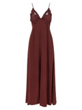 Twinset Bordeaux Viscose Long Dress