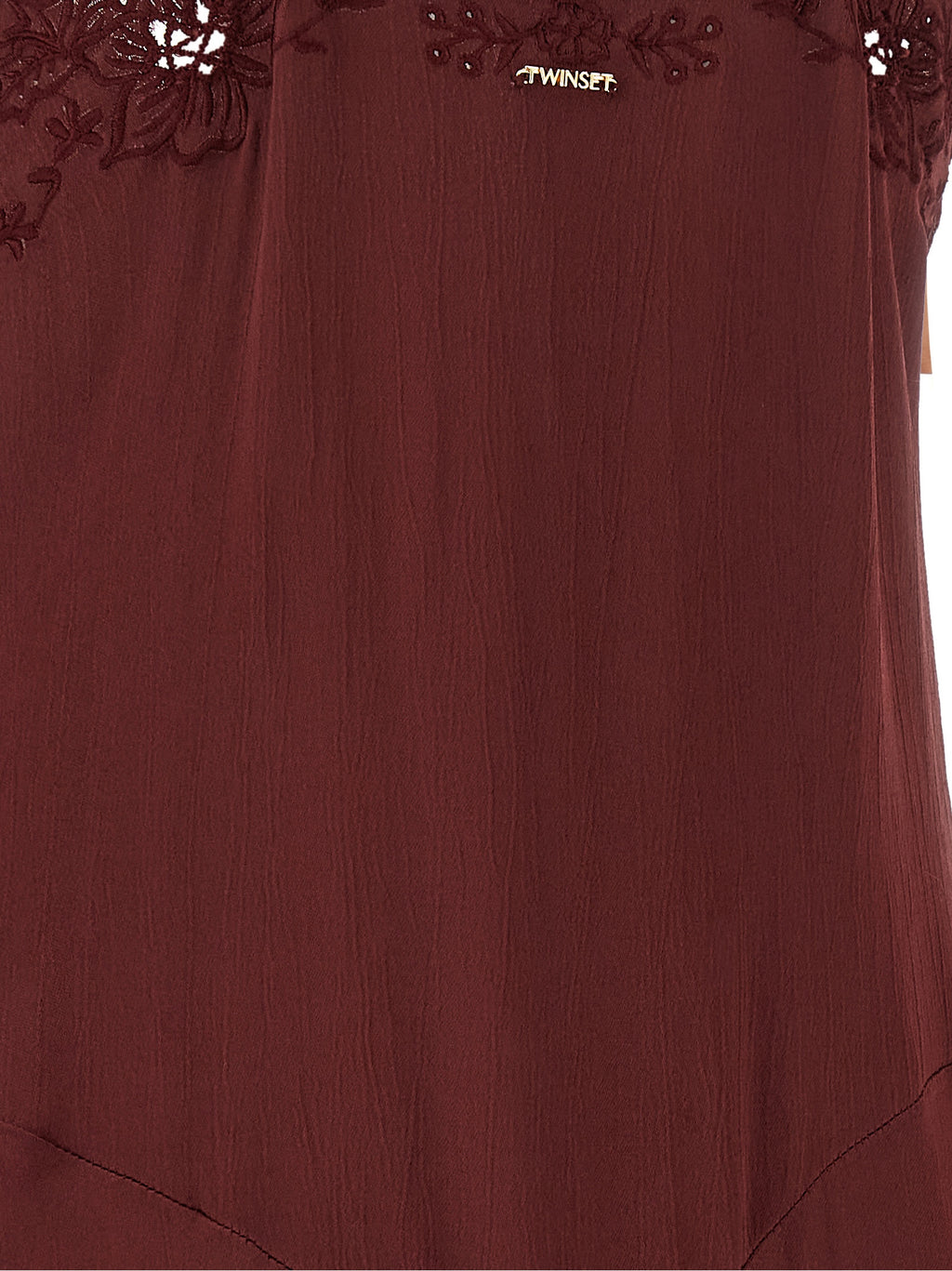 Twinset Bordeaux Viscose Long Dress