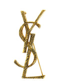 Saint Laurent Gold Brass Broch