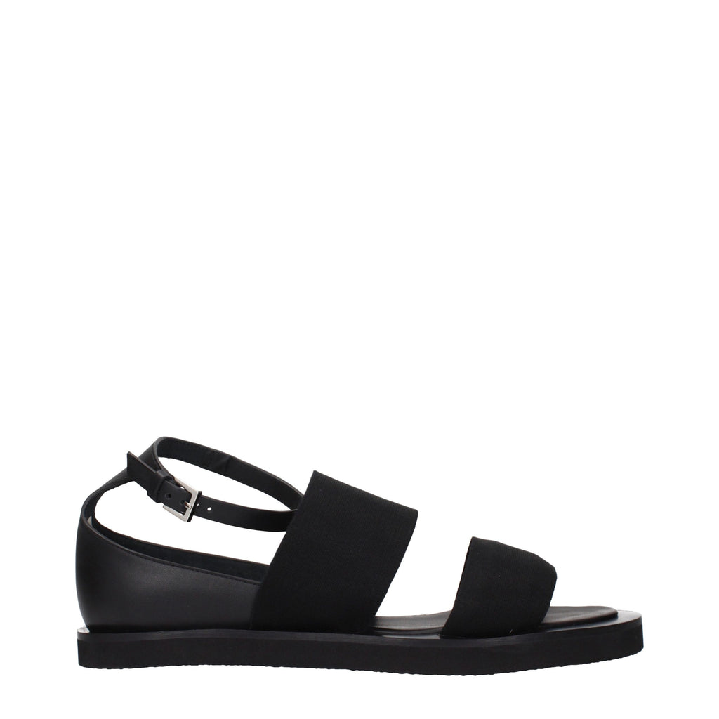 Max Mara Black Fabric Flat Sandals
