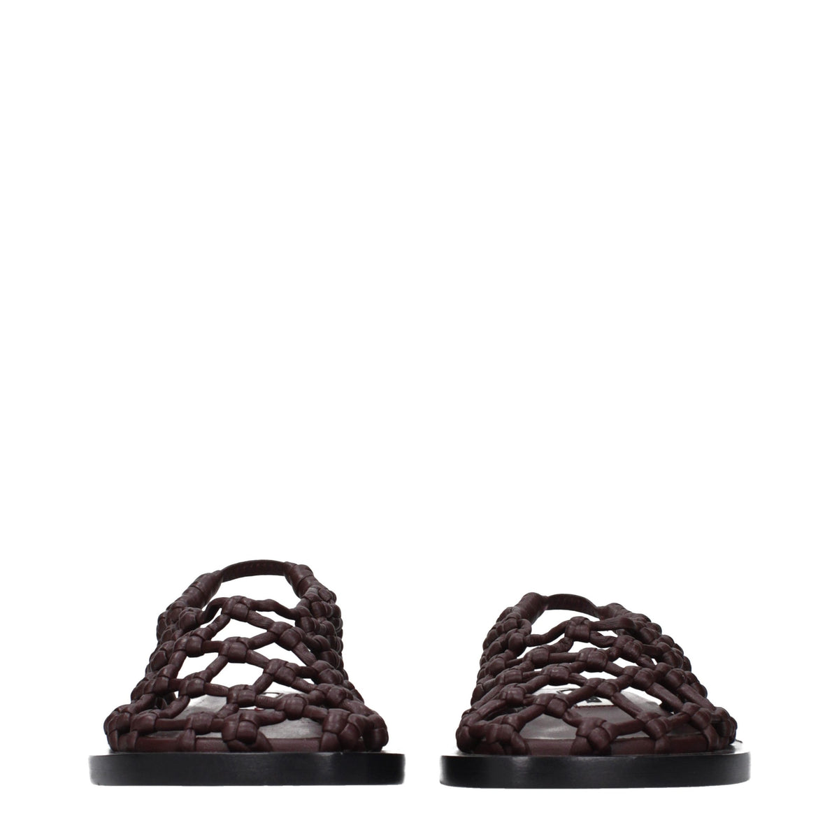 Jil Sander Brown Leather Flat Sandals