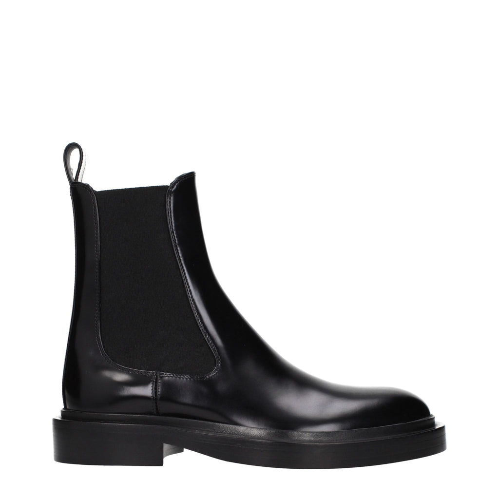 Jil Sander Black Leather Ankle Boots