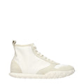 Jil Sander White Fabric High Top Sneakers