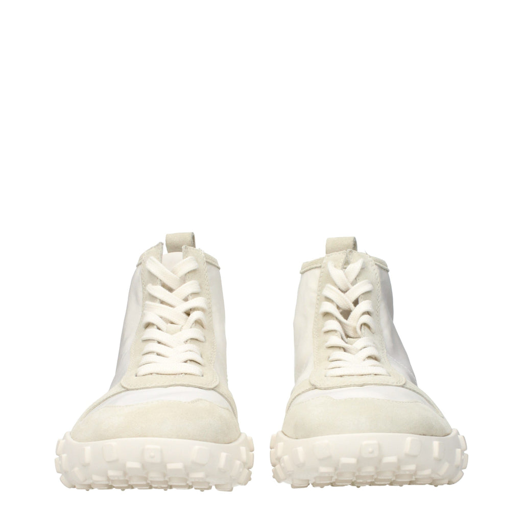 Jil Sander White Fabric High Top Sneakers