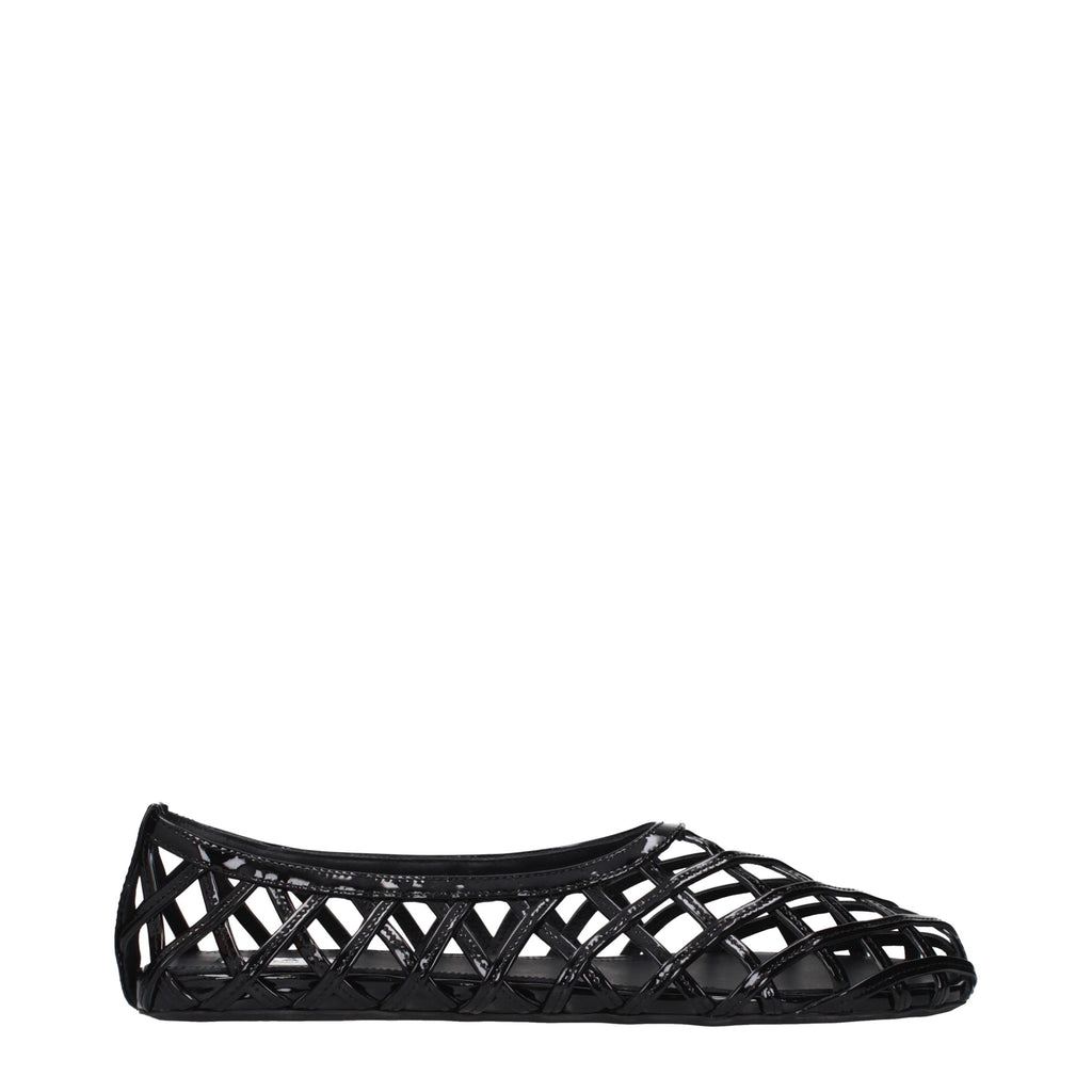 Alaïa Black Leather Ballet Flats