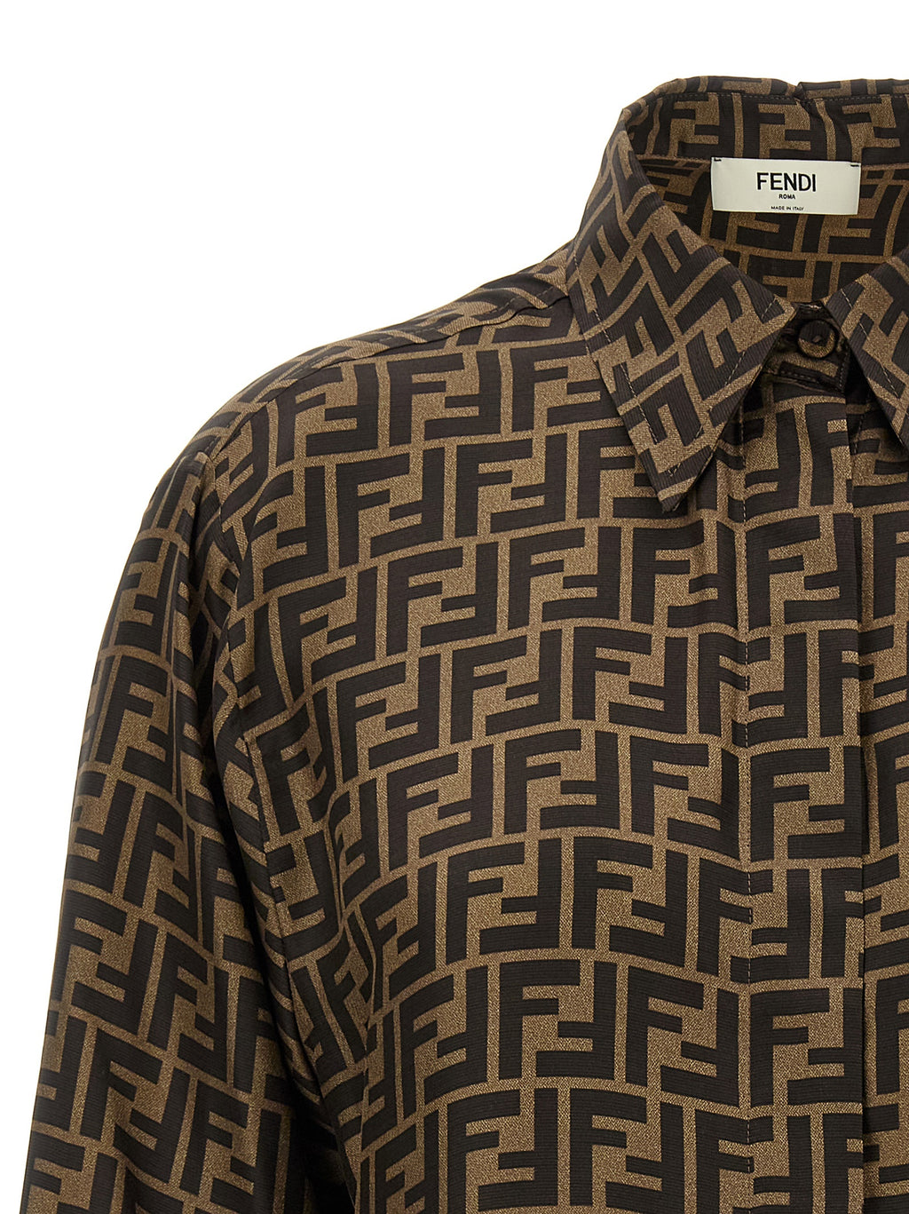 Fendi Brown Silk Blouse