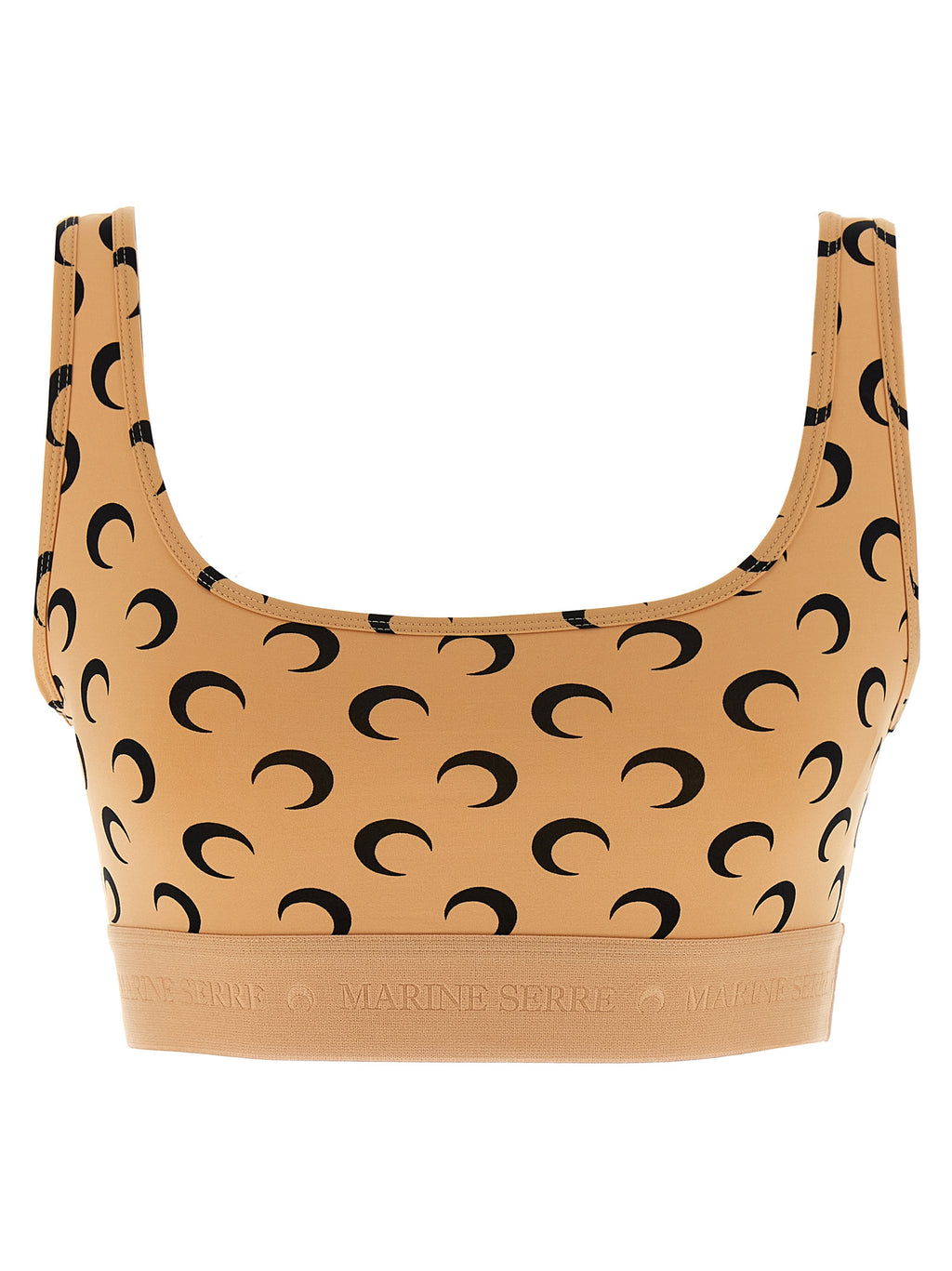 Marine Serre Beige Polyamide Sport Bra