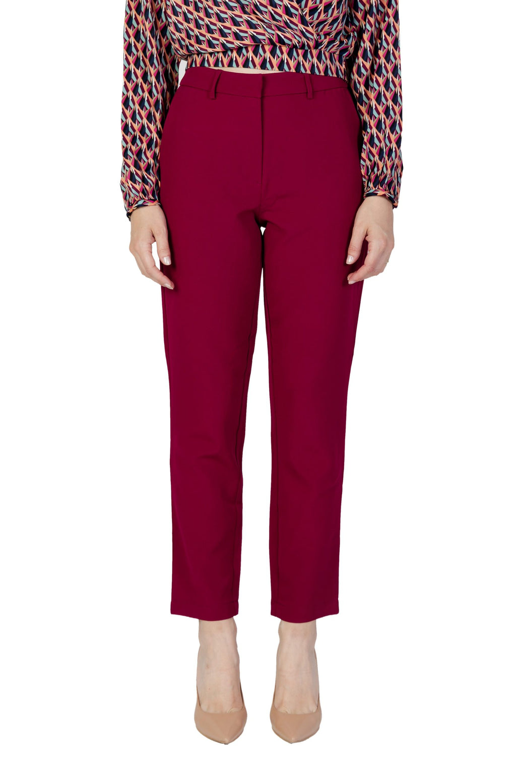 Vila Clothes Bordeaux Polyester Dress Pants
