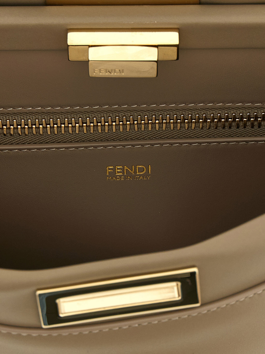 Fendi Gray Calfskin Shoulder Bag