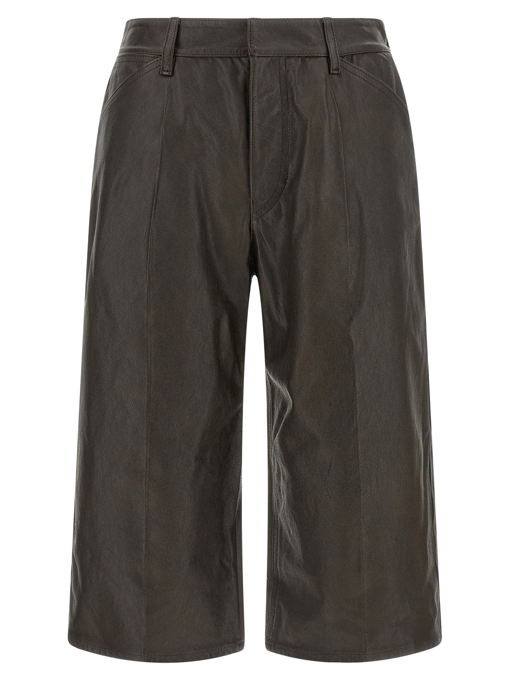 Lemaire Brown Calfskin Bermuda Shorts