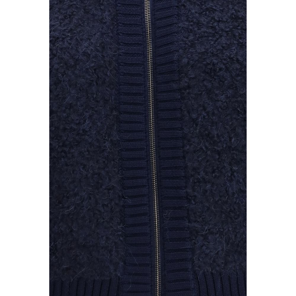 Jacob Cohen Blue Alpaca Vicugna Pacos Cardigan