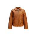Marni Brown Calf Leather Bos Taurus Leather Jacket
