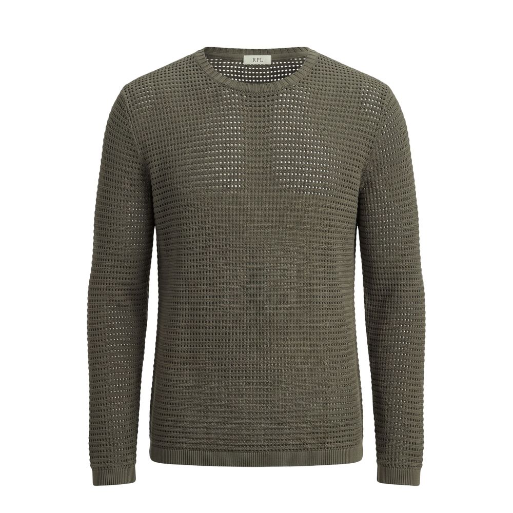 Roberto Pepe Luxury Green Cotton Men Sweater