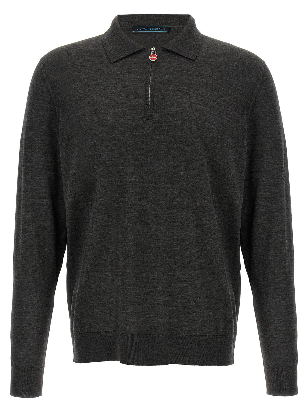 Kiton Gray Wool Polo Shirt