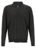 Kiton Gray Wool Polo Shirt