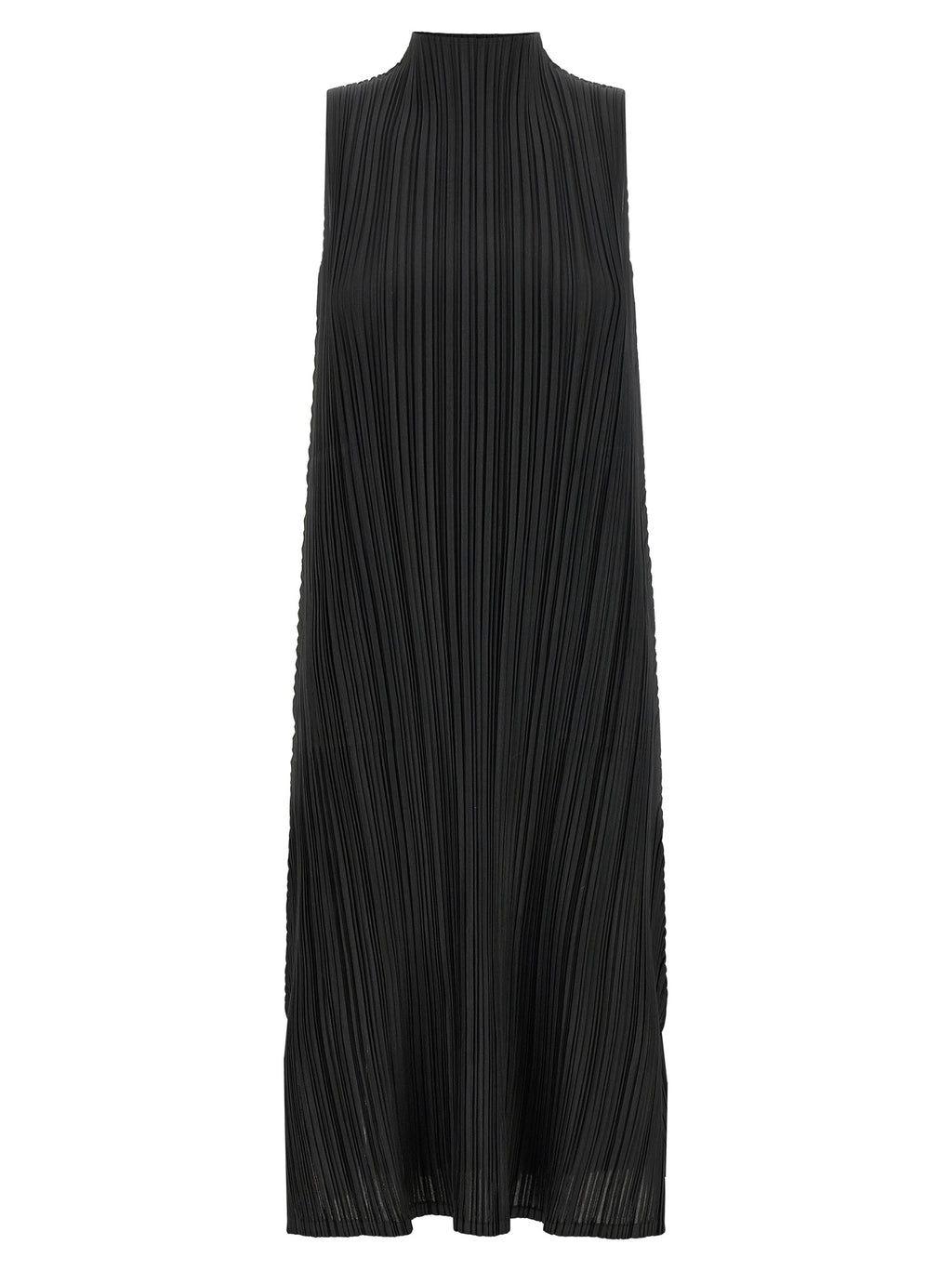 PLEATS PLEASE ISSEY MIYAKE Black Polyester Midi Dress