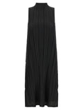 PLEATS PLEASE ISSEY MIYAKE Black Polyester Midi Dress