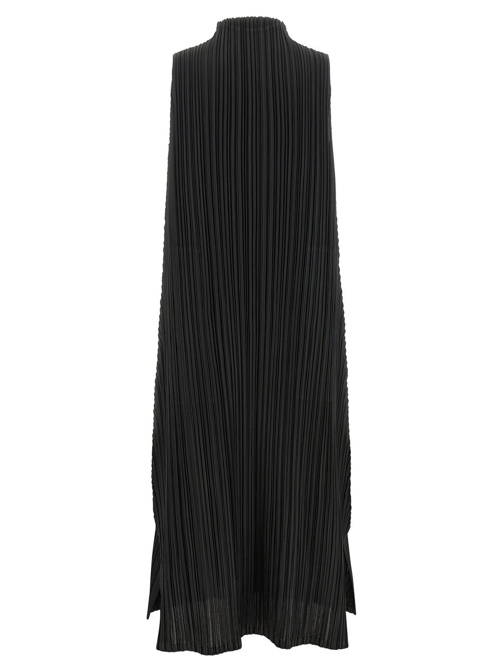 PLEATS PLEASE ISSEY MIYAKE Black Polyester Midi Dress