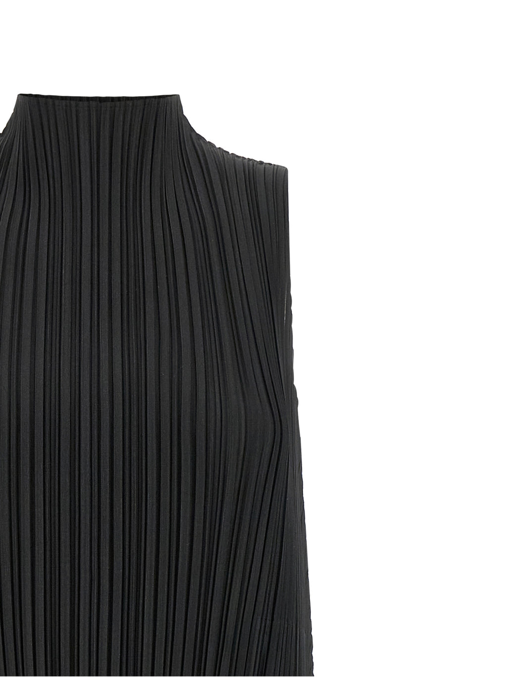 PLEATS PLEASE ISSEY MIYAKE Black Polyester Midi Dress