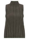 PLEATS PLEASE ISSEY MIYAKE Bicolor Polyester Blouse