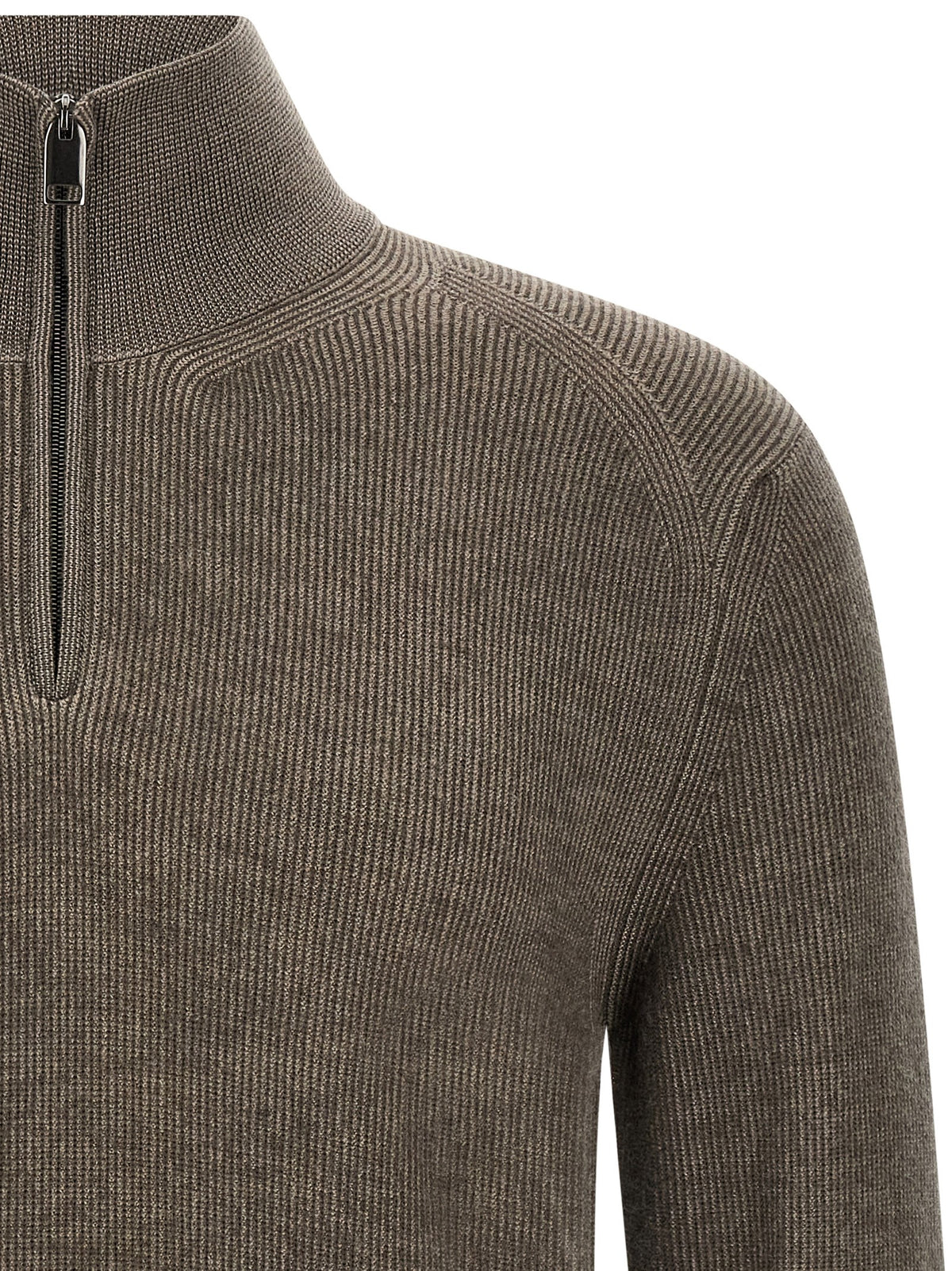 Brioni Brown Cashmere Cardigan