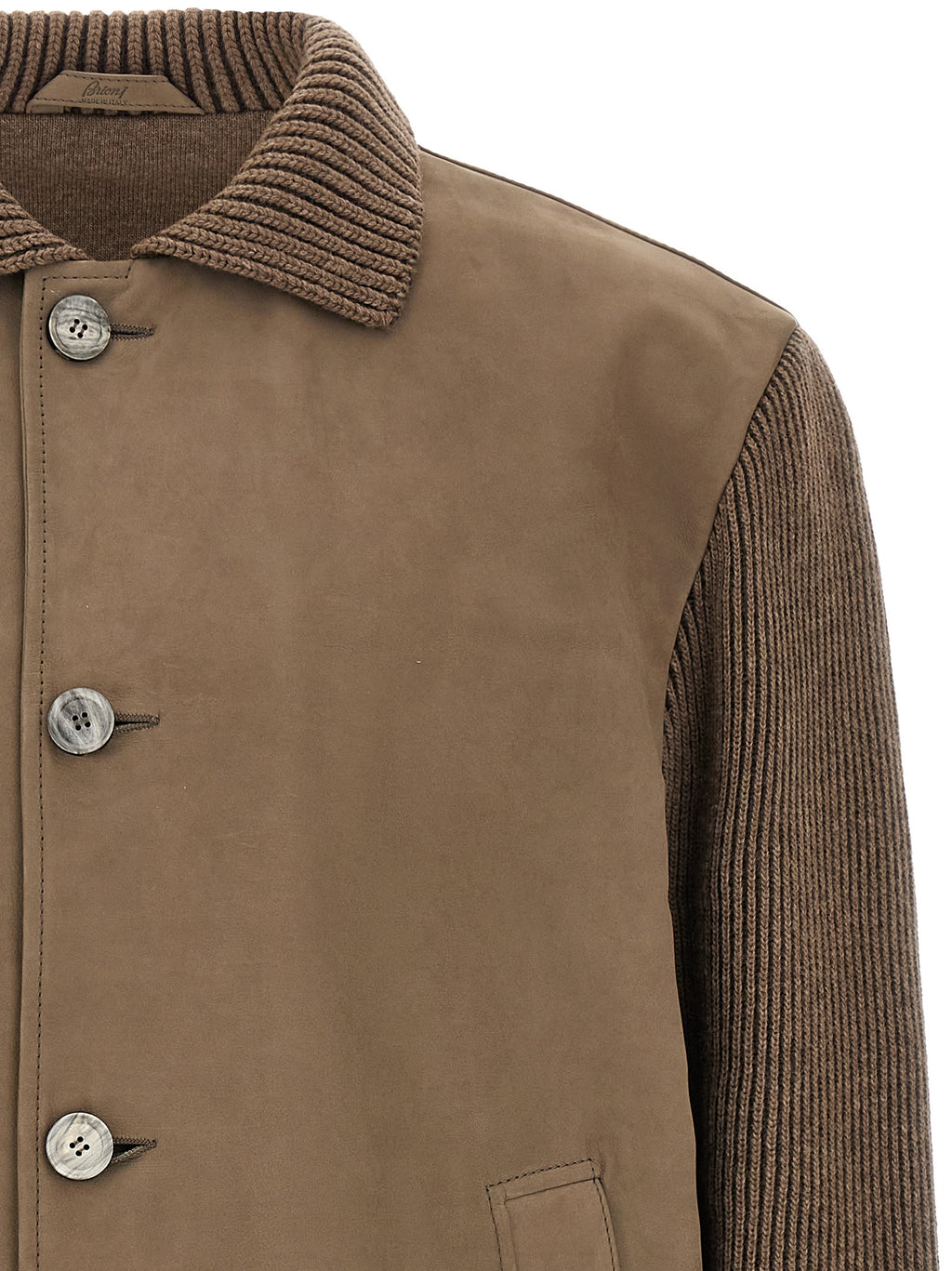 Brioni Brown Calfskin Leather Jacket