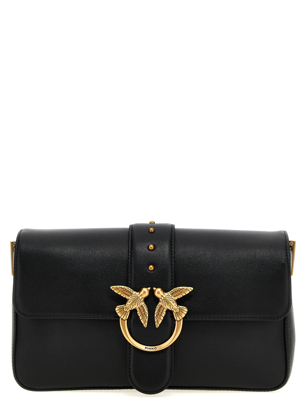 PINKO Black Calfskin Shoulder Bag