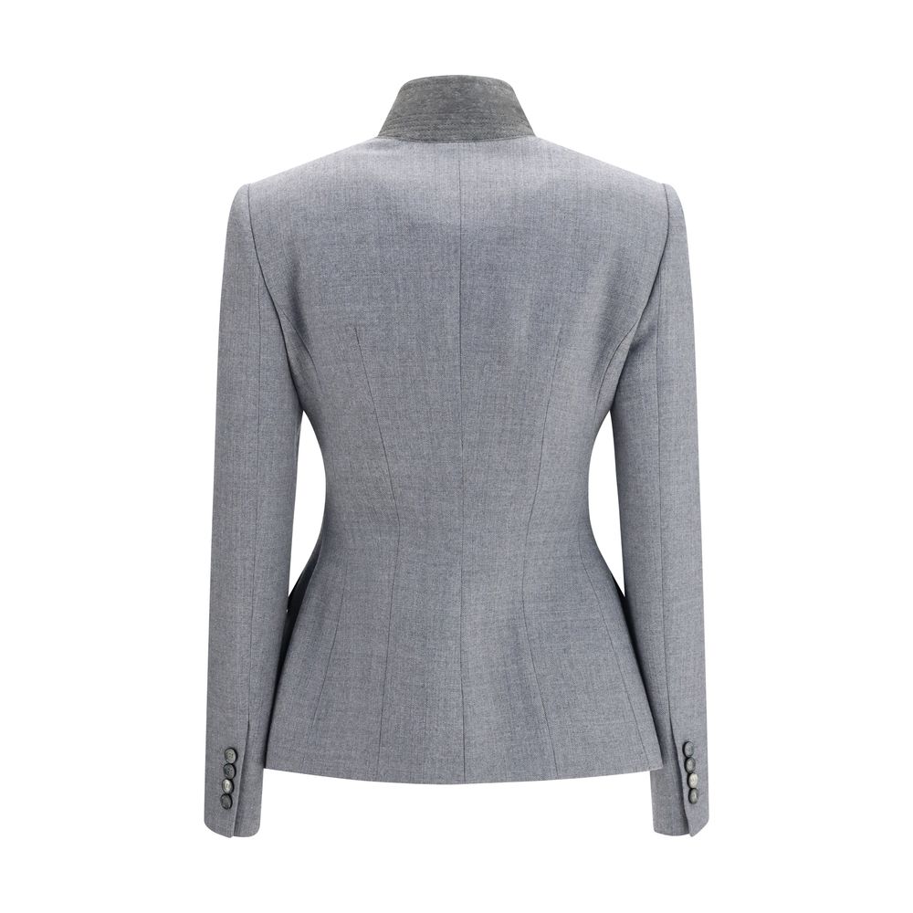 Alexander McQueen Gray Wool Oves Aries Full-Length Jacket