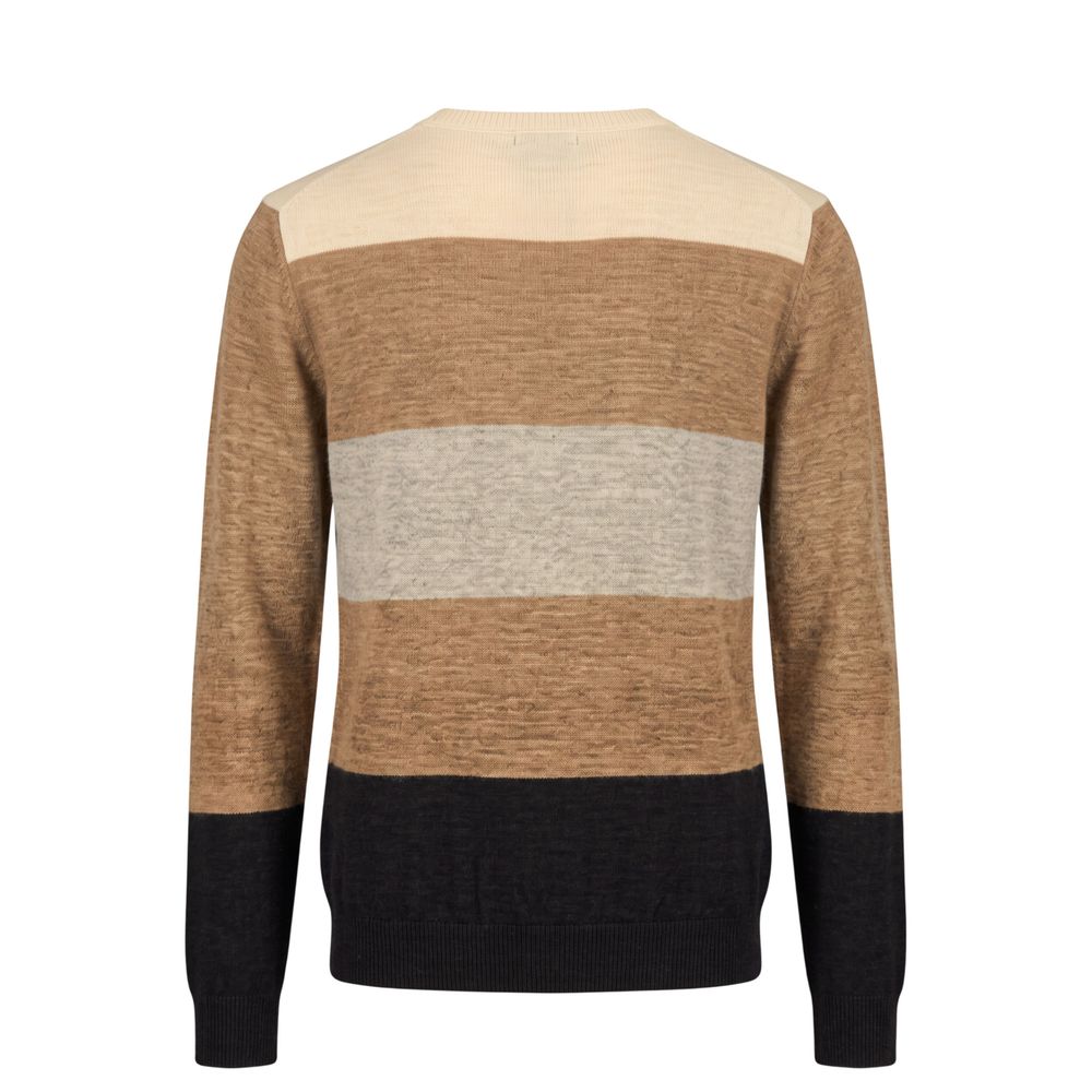 Roberto Pepe Luxury Beige Wool Men Sweater