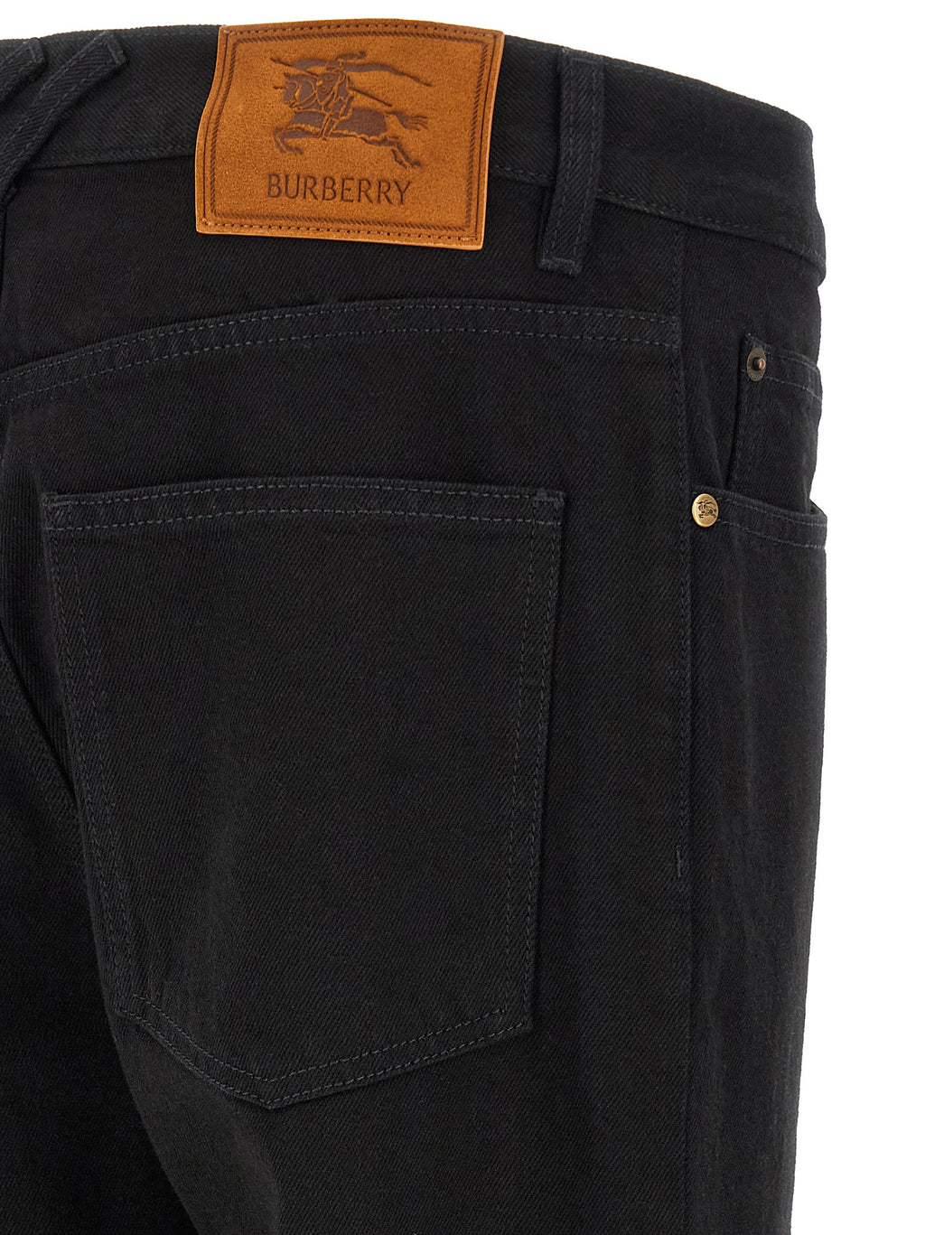 Burberry Black Cotton Straight-Leg Jeans