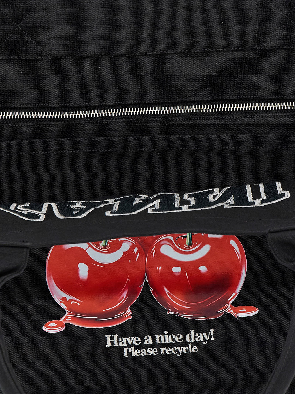 Ganni Black Recycled Cotton Tote Bag