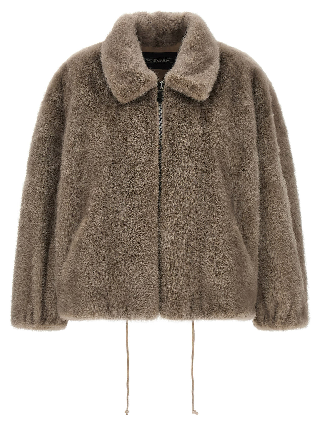 SIMONETTA RAVIZZA Gray Mink Full-Length Jacket