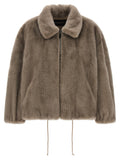 SIMONETTA RAVIZZA Gray Mink Full-Length Jacket