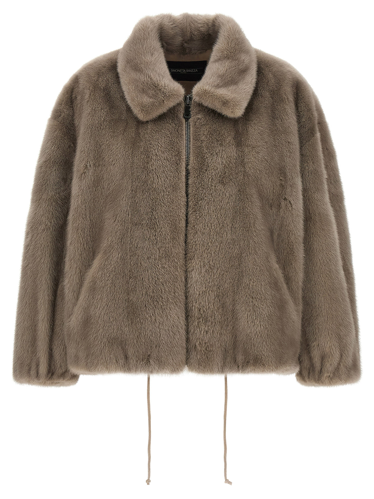 SIMONETTA RAVIZZA Gray Mink Full-Length Jacket