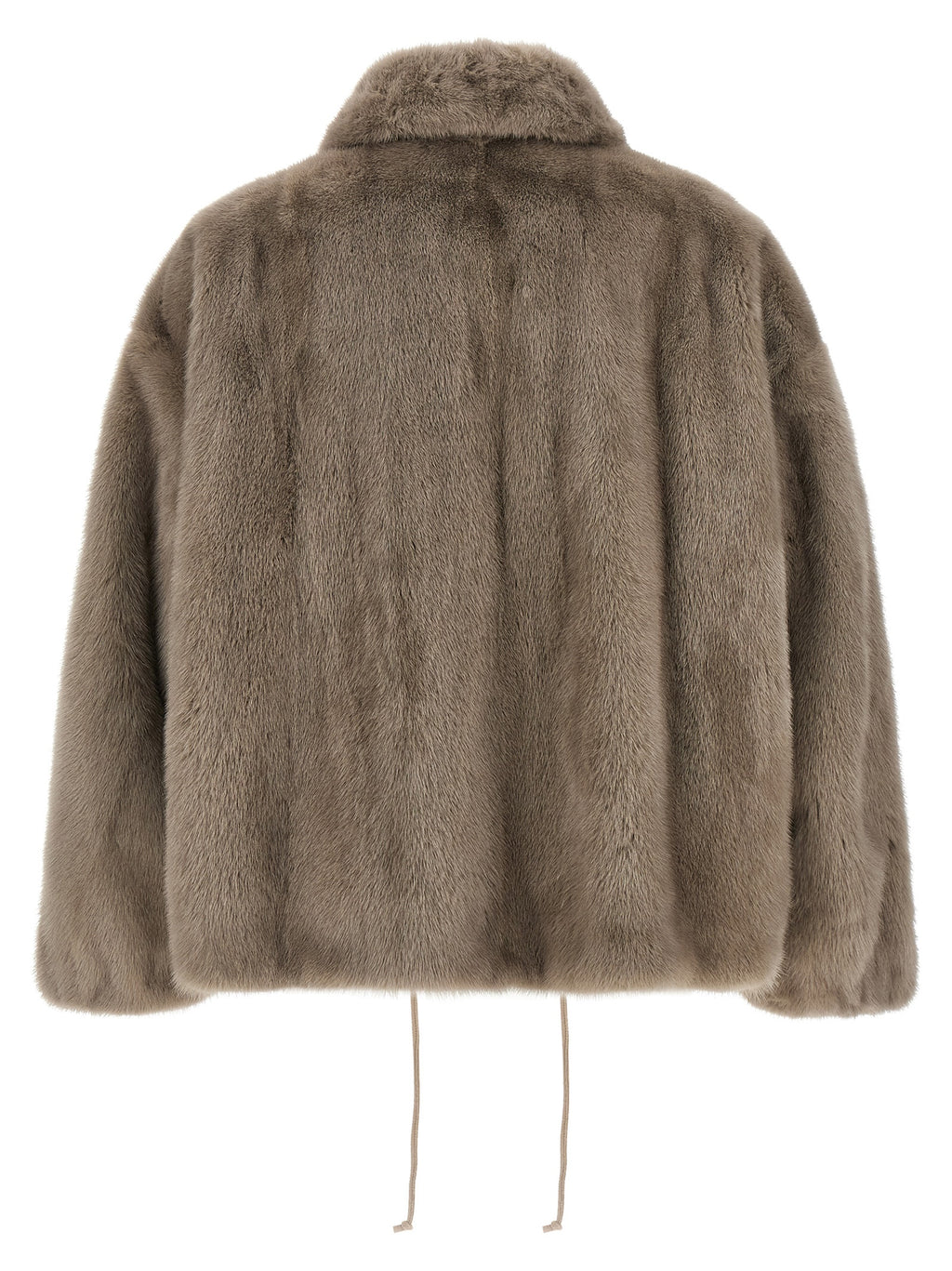 SIMONETTA RAVIZZA Gray Mink Full-Length Jacket