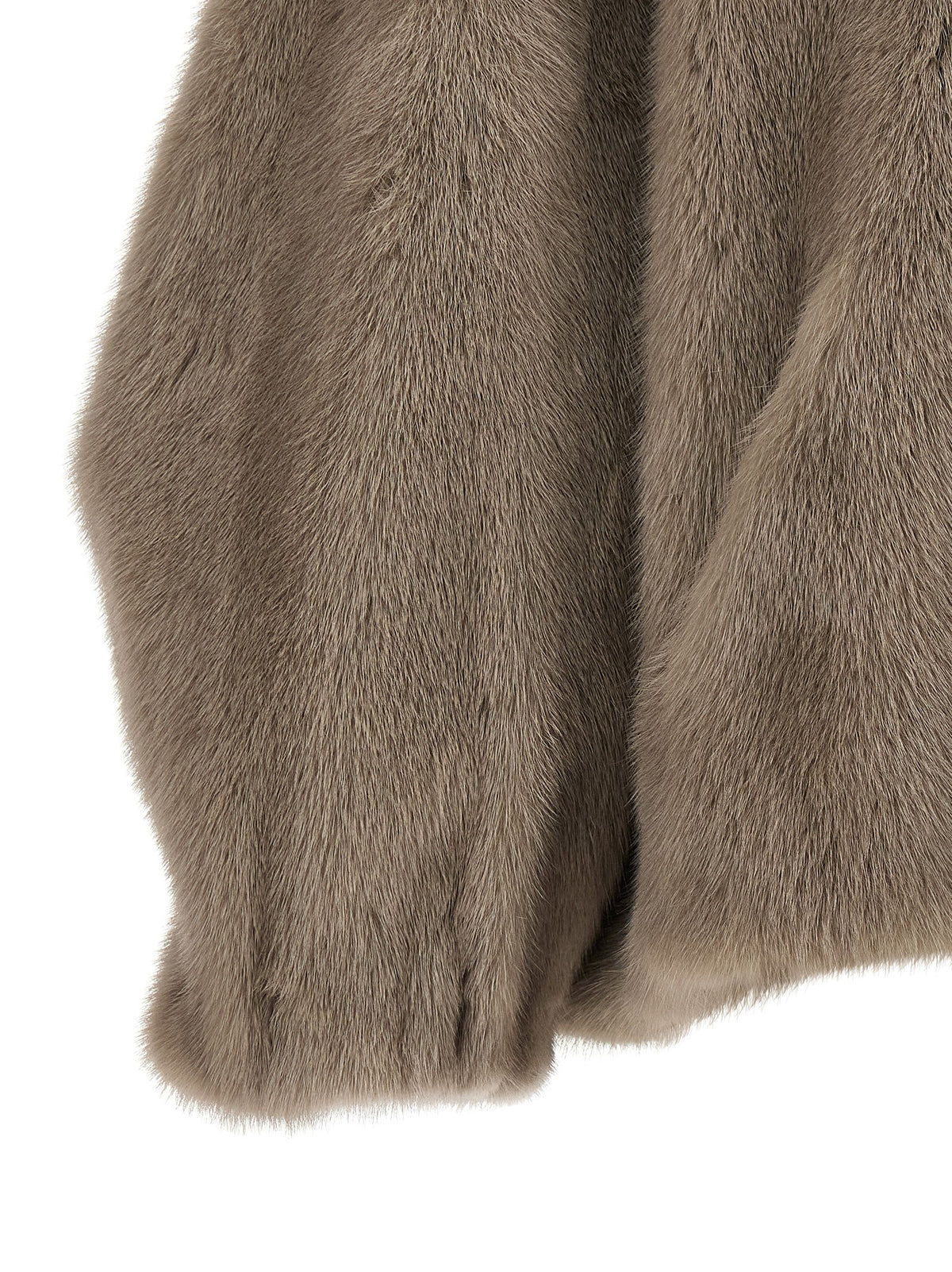 SIMONETTA RAVIZZA Gray Mink Full-Length Jacket
