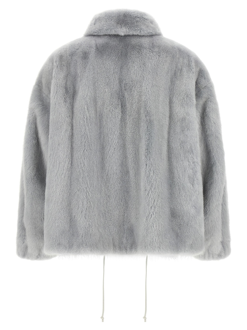 SIMONETTA RAVIZZA Gray Mink Full-Length Jacket