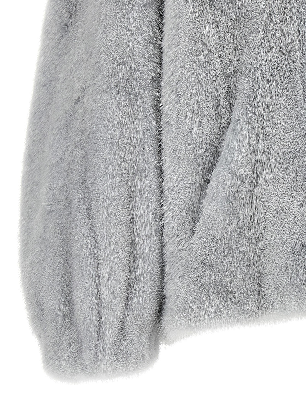 SIMONETTA RAVIZZA Gray Mink Full-Length Jacket