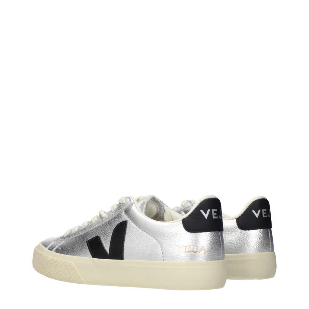 Veja Gray Leather Low Top Sneakers