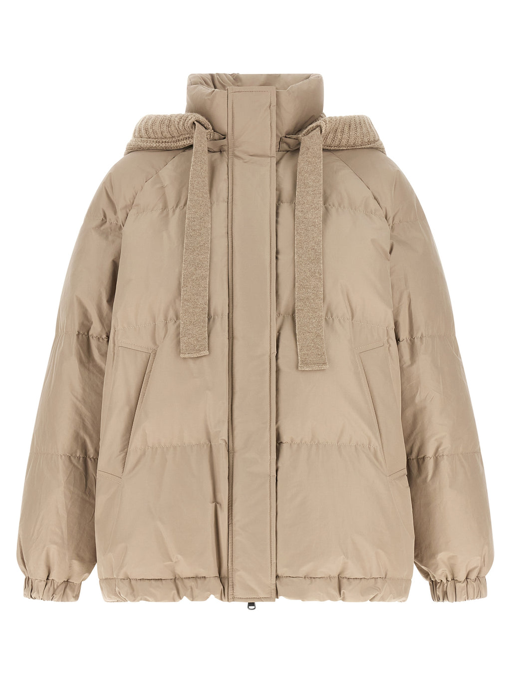 Brunello Cucinelli Beige Cotton Full-Length Jacket