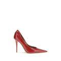 Amina Muaddi Red Calf Leather Bos Taurus High Heel Pumps