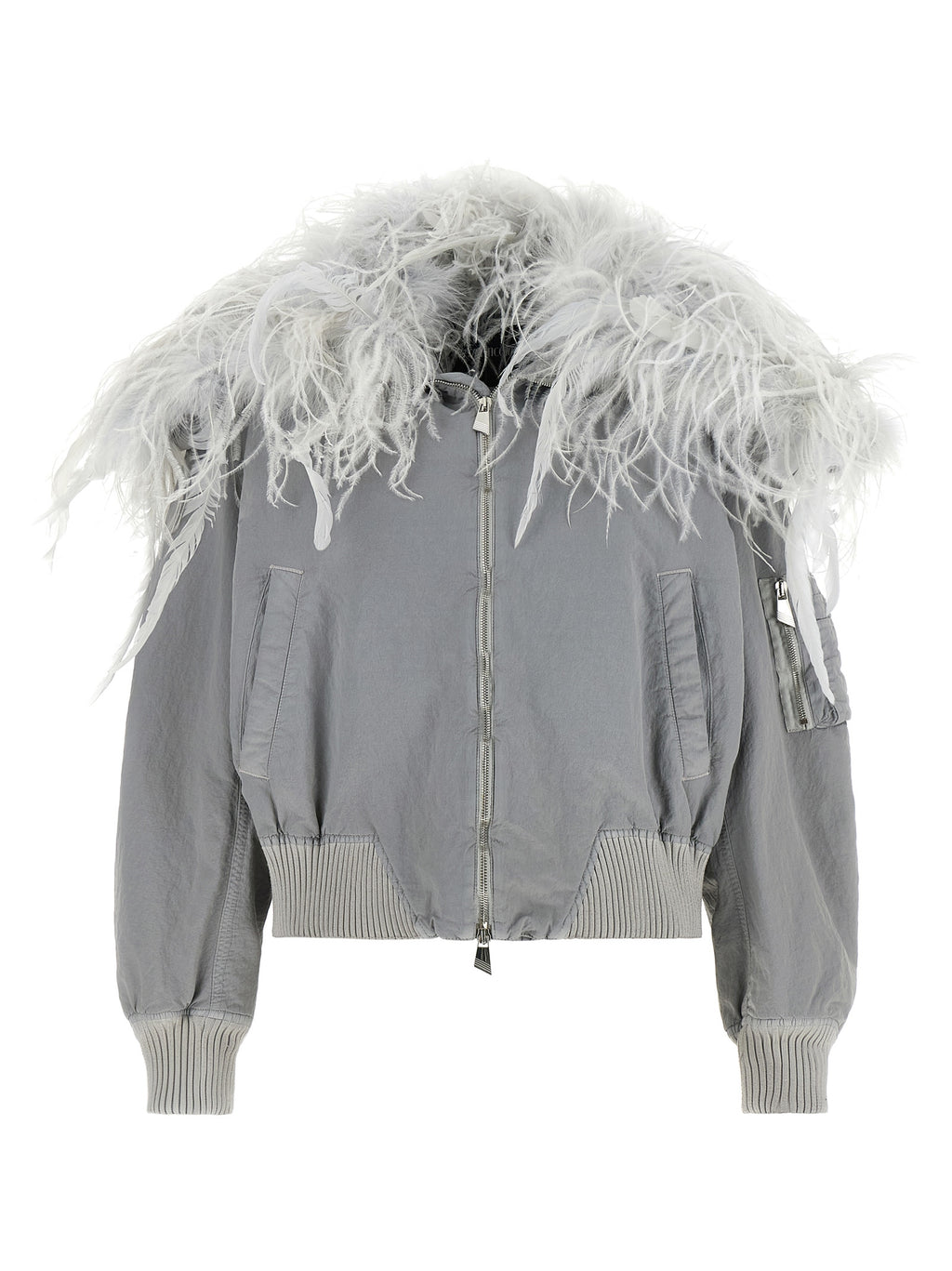 The Attico Gray Polyamide Bomber