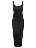 The Attico Black Polyamide Midi Dress