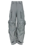 The Attico Gray Viscose Cargo Pants