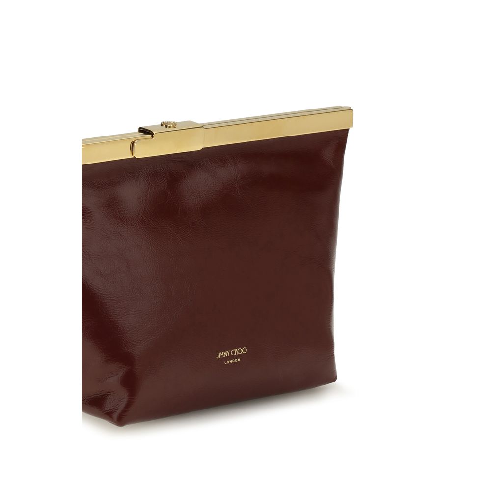 Jimmy Choo Bordeaux Calf Leather Bos Taurus Shoulder Bag