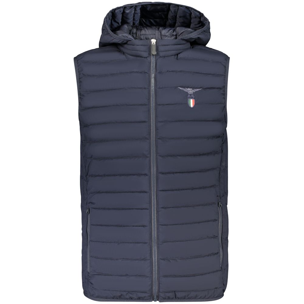 Accademia Militare Blue Polyester Sleeveless Jacket