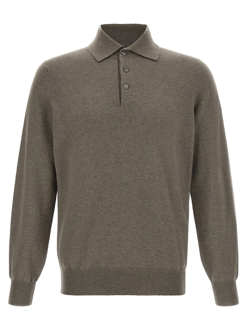 Brunello Cucinelli Bicolor Cashmere Polo Shirt