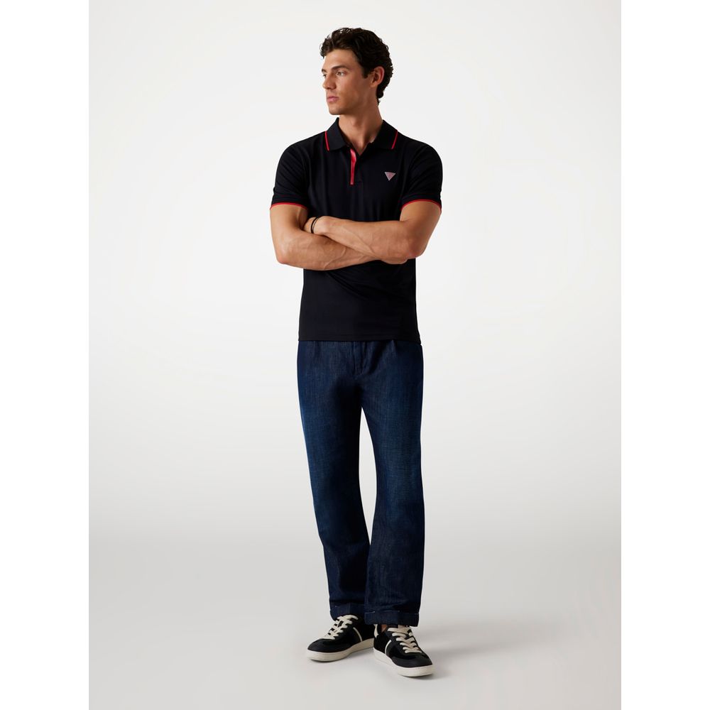 Guess Black Polyamide Polo Shirt
